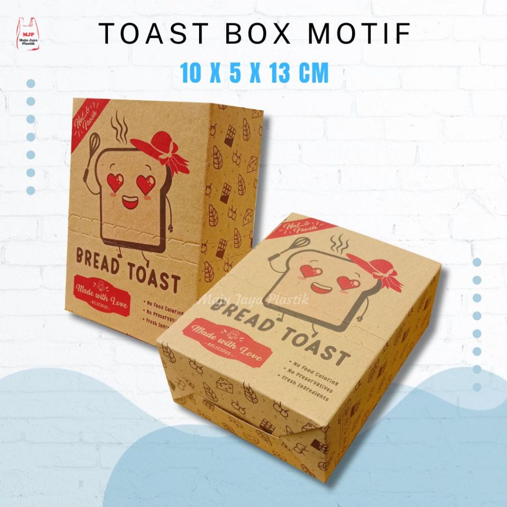 

Toast Box Kraft 10x5x13 cm | Kemasan Roti Bakar & Sandwich Tahan Minyak food grade