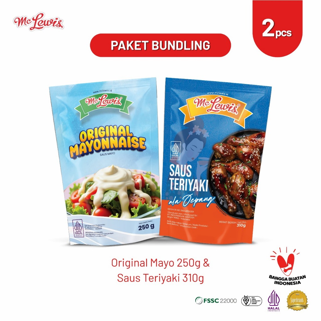 

[Paket Bundle] Mc Lewis Saus Teriyaki 310gr + Mc Lewis Mayonnaise Original 250gr