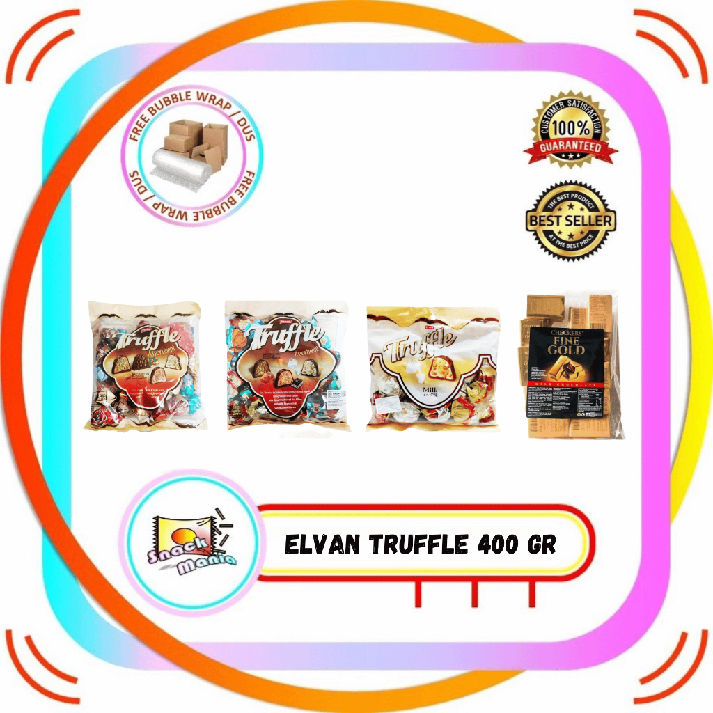 Elvan Coklat Truffle Chocolate Milk Assortment Double Twist Mix | Checkers Fine Gold Milk Choco ~ 40