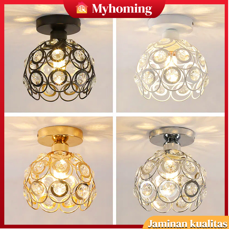 {Harga Minimum}Lampu kristal Plafon Simple Minimalis Lampu Gantung Kristal Bulat ceiling lamp Lampu 