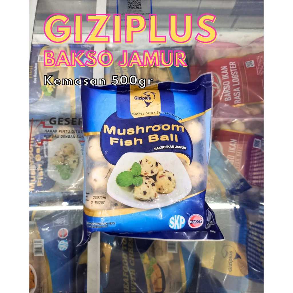 

Frozenfood GIZIPLUS Mushroom Fish Ball/Bakso Ikan Jamur 500gr