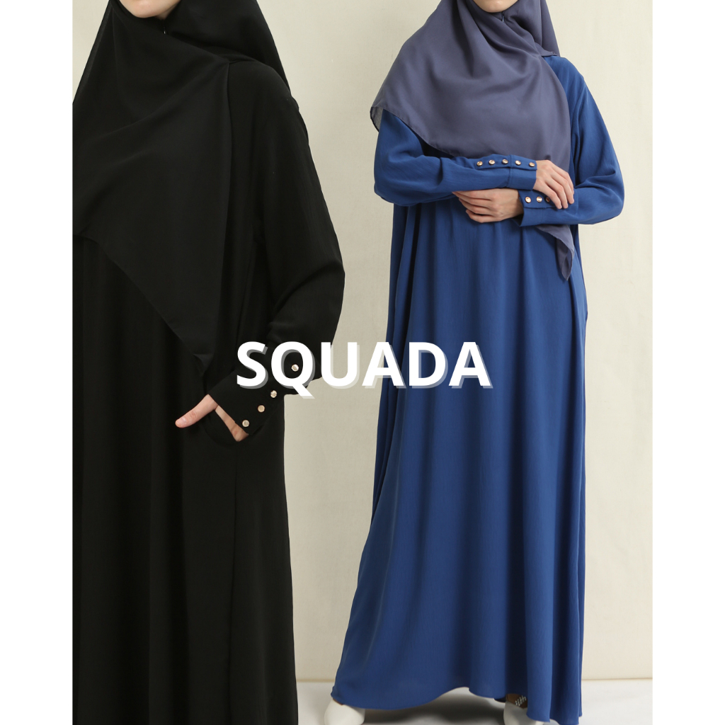 SQUADA | MECCA ABAYA POLOS CRINKLE PREMIUM BASIC DRESS GAMIS UMROH HAJI 6 WARNA ( LATTE,SKYBLUE,MINT