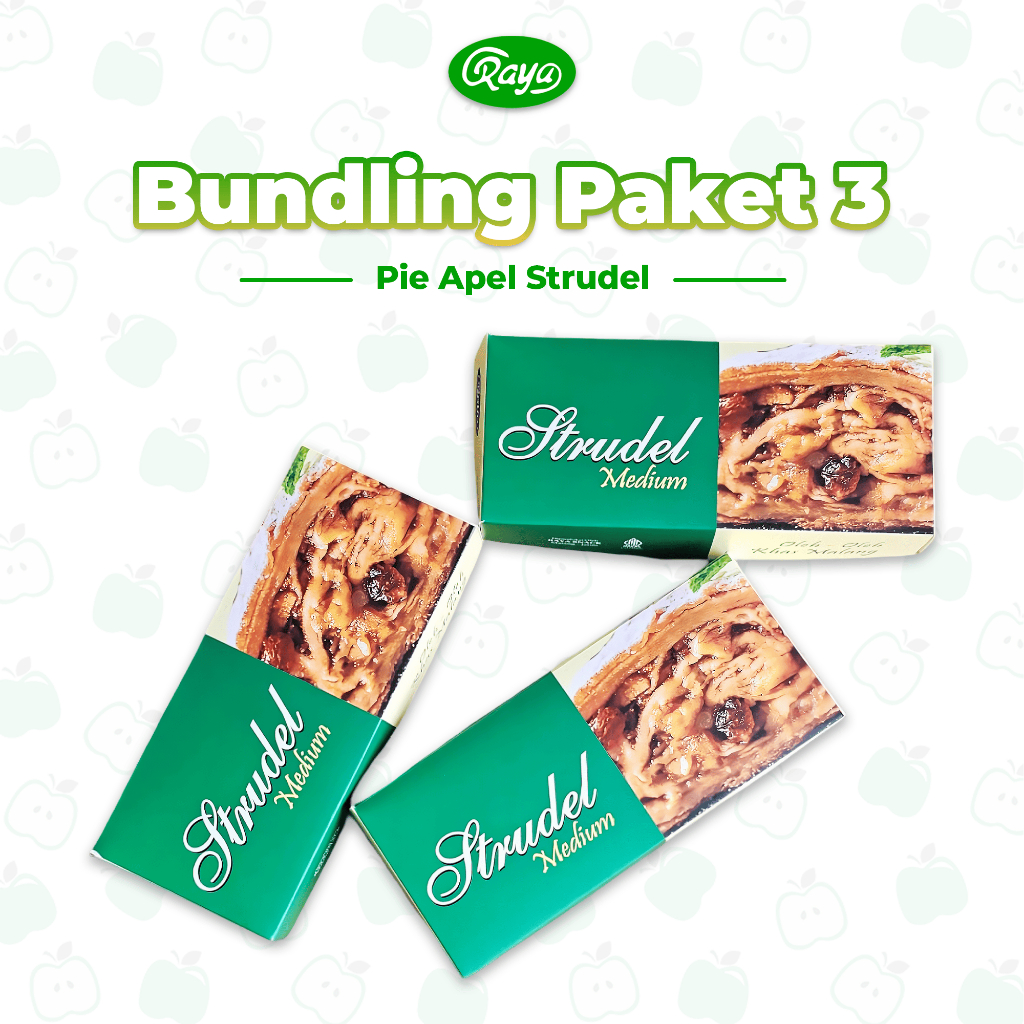 Apple Strudel Paket Bundling 3 / Bundling 5 – Strudel Apel Pastry Kue Premium Oleh-Oleh Khas Malang