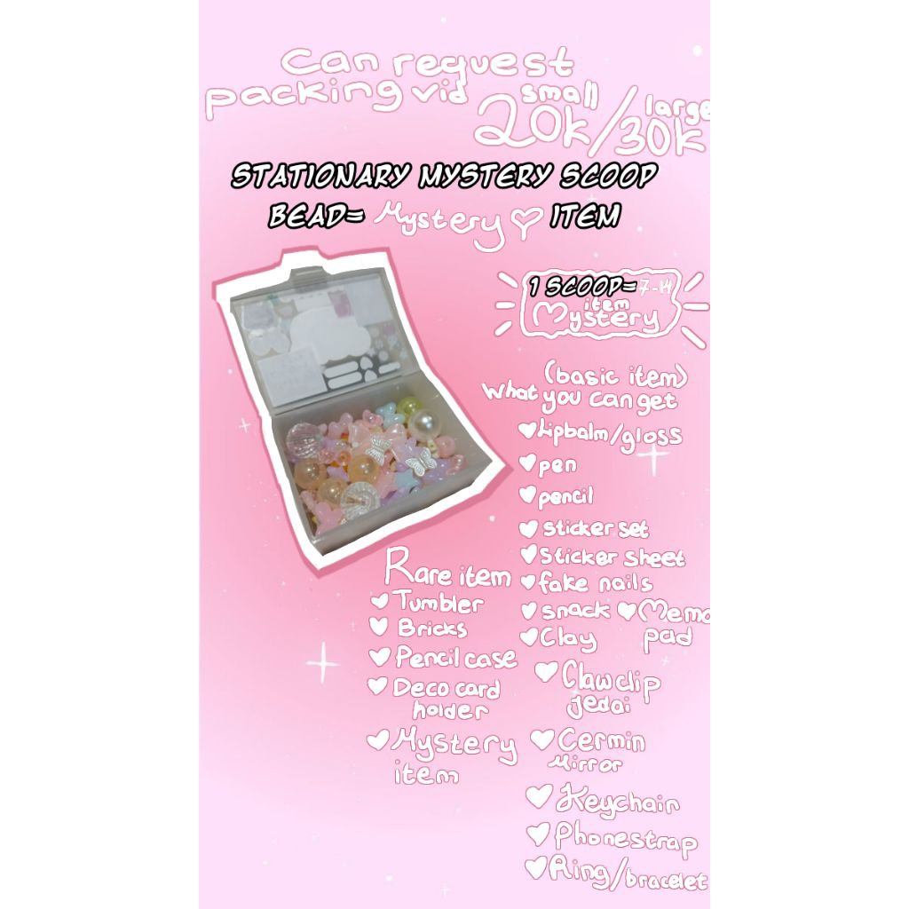 

MYSTERY SCOOP! murah dapat banyak barang small and large varients bisa request warna dan video