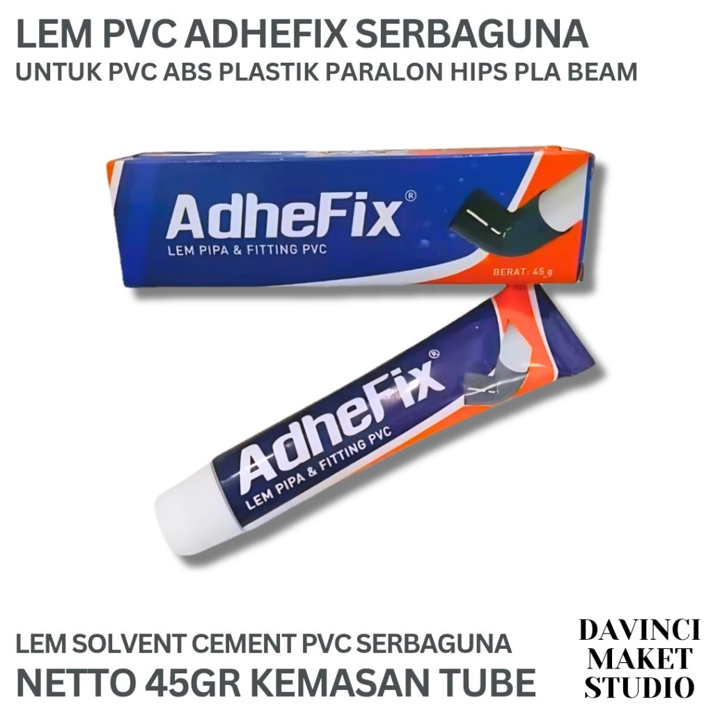 

Adhefix Clear 45ml PVC Solvent Cement Power Glue Strong Adhesive - Lem Gel Serbaguna Maket Diorama Adhe Fix Plast Pla Plastik ABS Beam