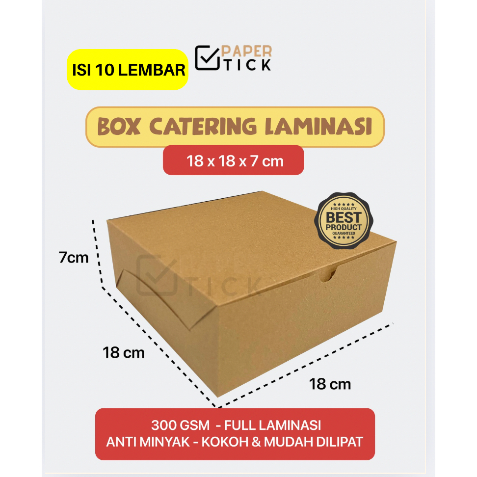 

(PERPAK = 10LBR) Dus Catering / Dus Nasi 18x18x7 CM Lunch Box 18X18 Kotak Kue Katering Catering Kotak Kemasan Makan Paper Kraft Packaging Kemasan