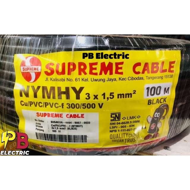 Kabel NYYHY 3 x 1.5 mm Merk Supreme / Kabel NYMHY 3x1.5mm Supreme / NYMHY 3 x 1.5 Supreme / Supreme 