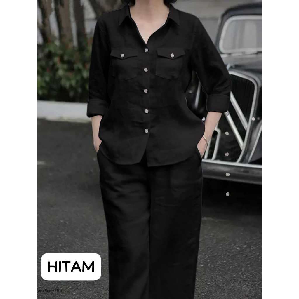 [COD] Setcel Wanita Cintan New - One Set Rayon Twill Premium Setcel Polos Lengan Panjang Kekinian