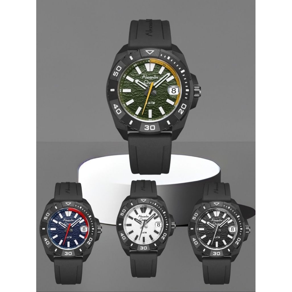 Jam Tangan Pria Alexandre Christie 6684 AC6684 AC 6684 Tali Karet / Rubber