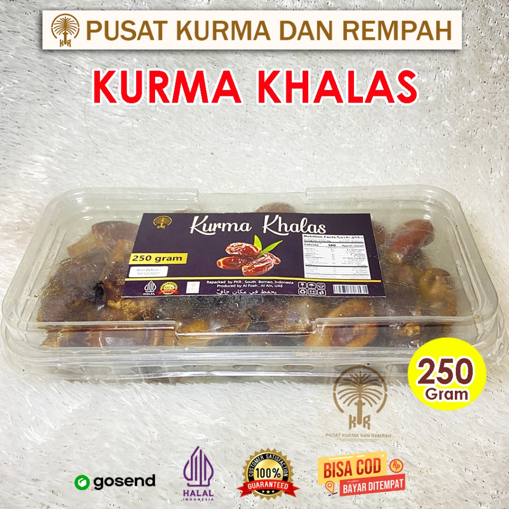

Kurma Khalas Premium 250gr – Manis Lembut, Daging Tebal, Kemasan Praktis