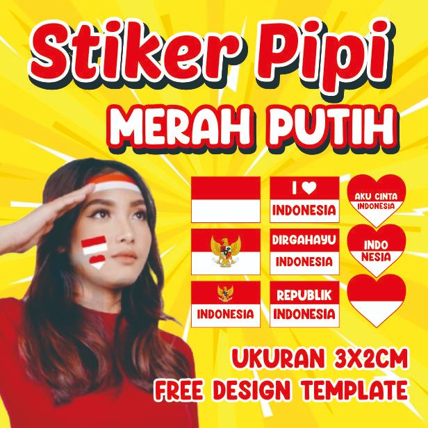 

Stiker Merah Putih / Stiker Pipi / Stiker Bendera / Stiker Kemerdekaan
