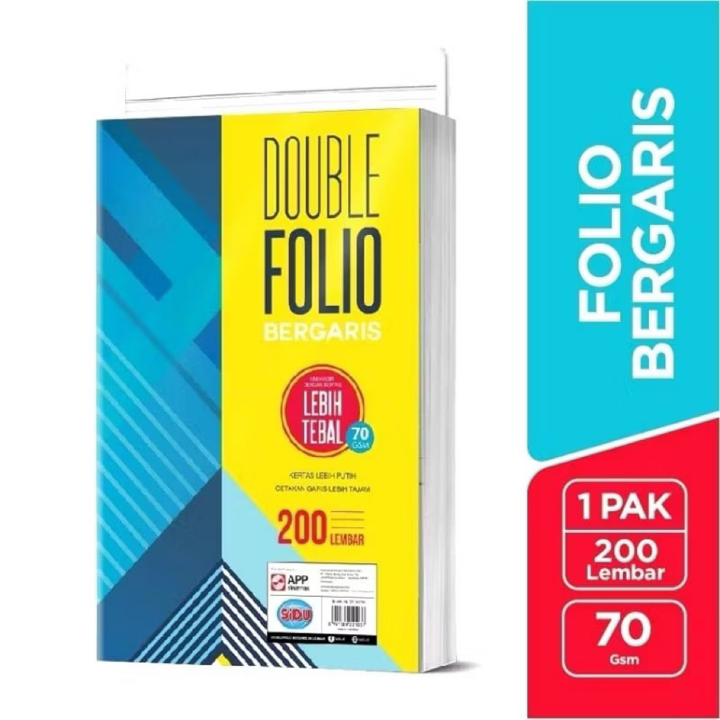 

KERTAS DOUBLE FOLIO SIDU D/F ( 1 PCS = 10 LEMBAR )