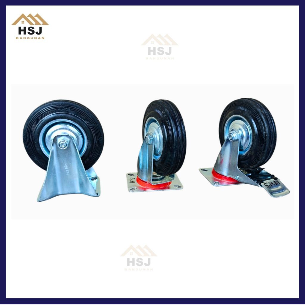 Roda Troli 5 inch Roda Karet Etalase 5 inch Roda Troly