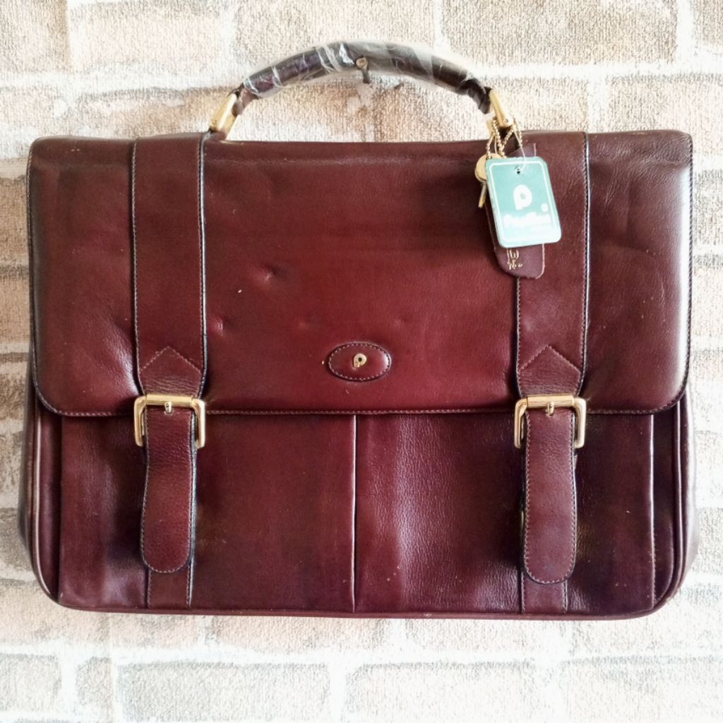 Briefcase / tas kerja kulit asli merk Papillon original