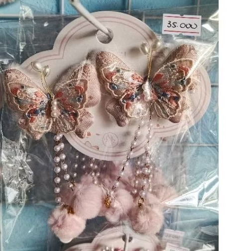 Jepit Rambut imlek pink import