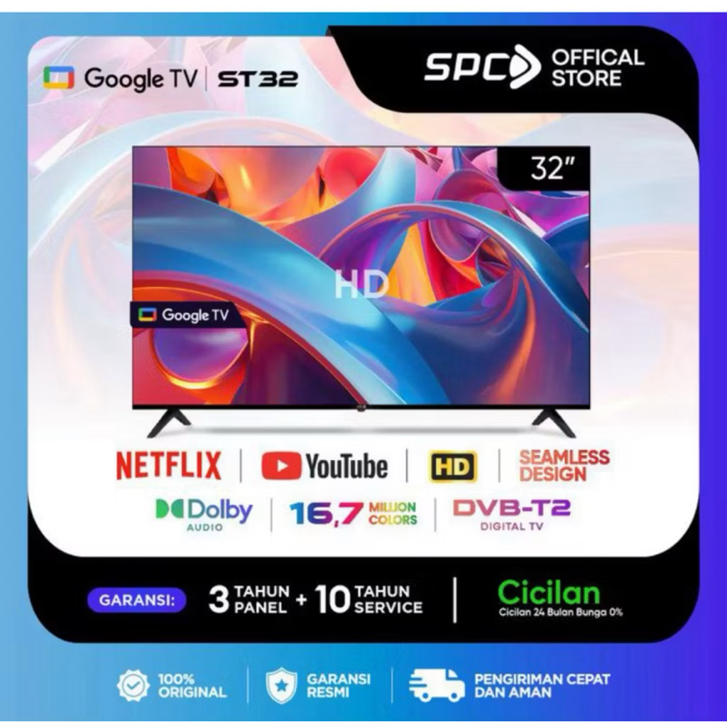 LED TV MERK SPC 32INCH SMART GOOGLE NETFLIX YOUTUBE
