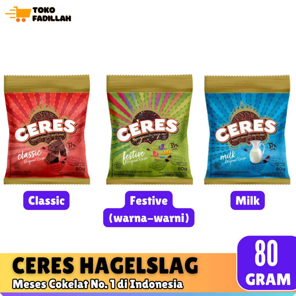 

Ceres Hagelslag Meses Cokelat 80 gr - Classic / Festive / Milk