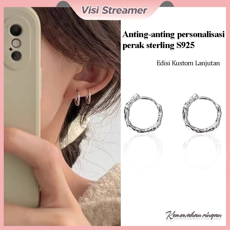 Klip telinga wanita, anting tulang telinga mewah, tindik telinga, perak sterling S925, anting lingka