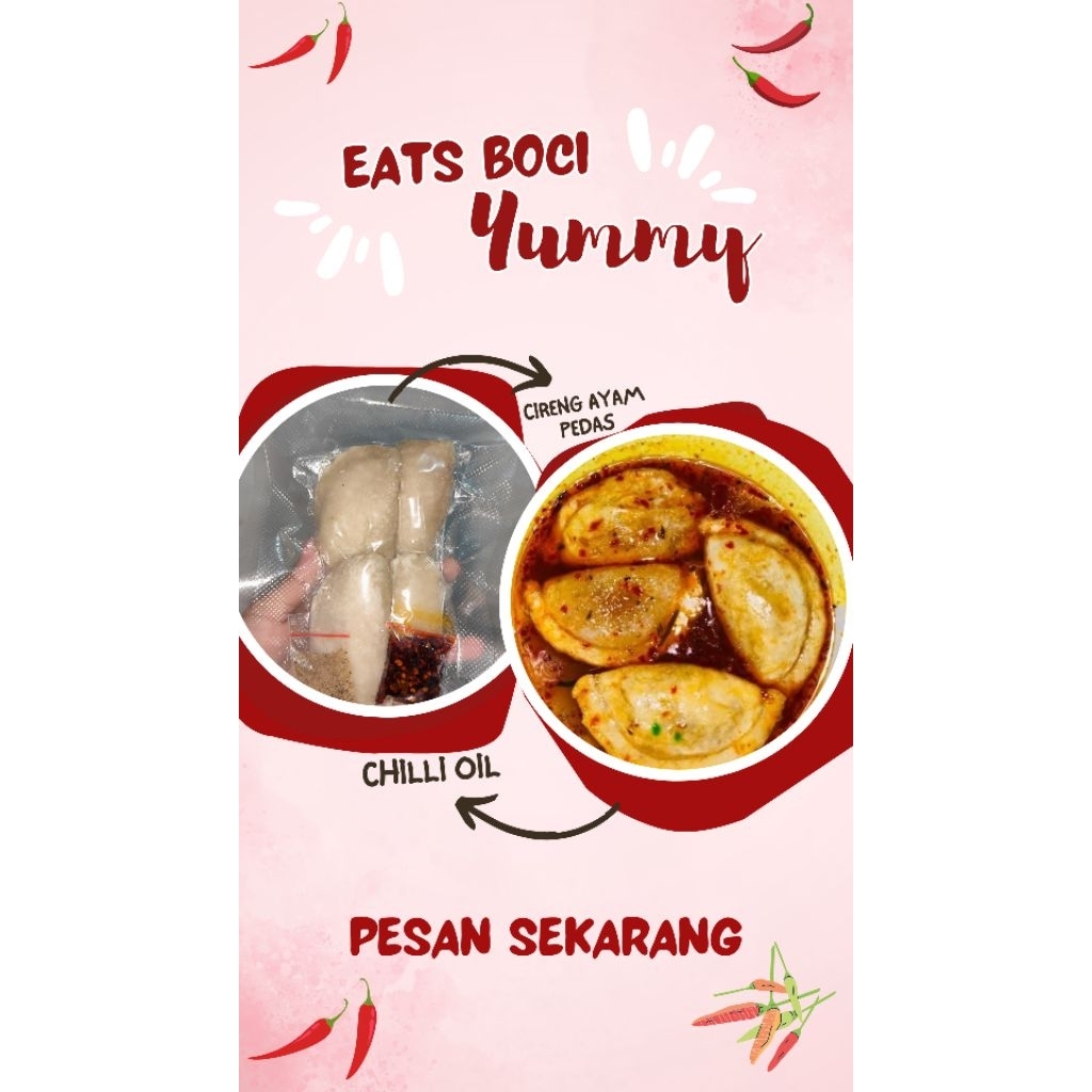 

Cireng Ayam Pedas Ukuran Sedang isi 4pcs Free Chili Oil atau Bumbu Tabur