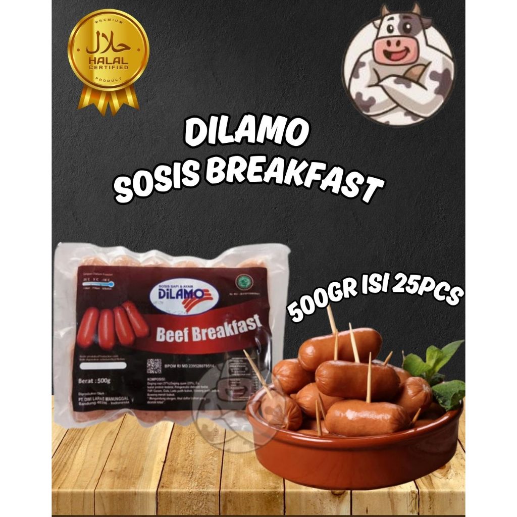 

DILAMO SOSIS BREAKFAST/ SOSIS SAPI COKLAT/ SOSIS UKURAN KECIL 500GR