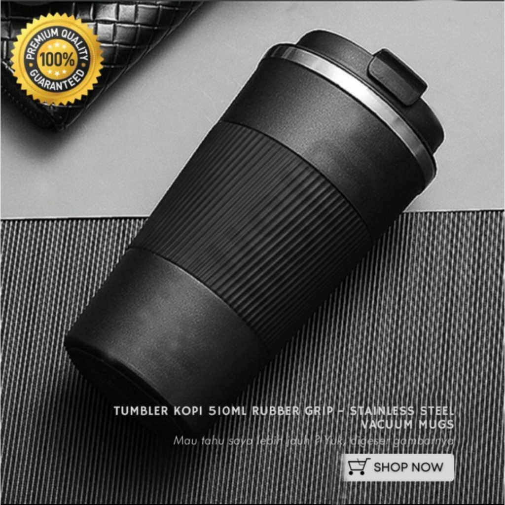 Tumbler Rubber Grip Stainless 380ml / Tumbler Stainless Steel Coffee Cup Tea Cup Stainless Steel