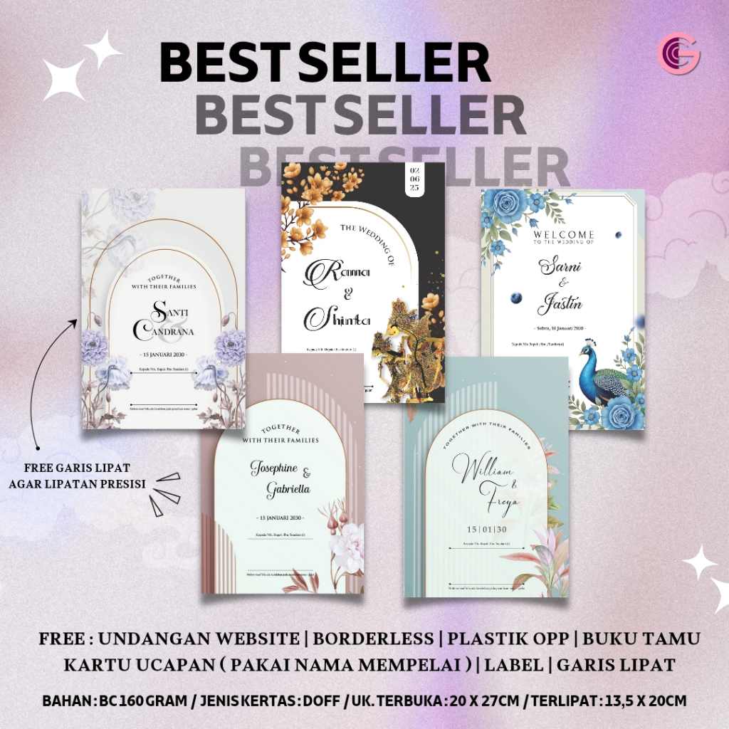 Undangan Pernikahan / Undangan Khitan / Undangan Orang Tua / Undangan Ngunduh Mantu - MW