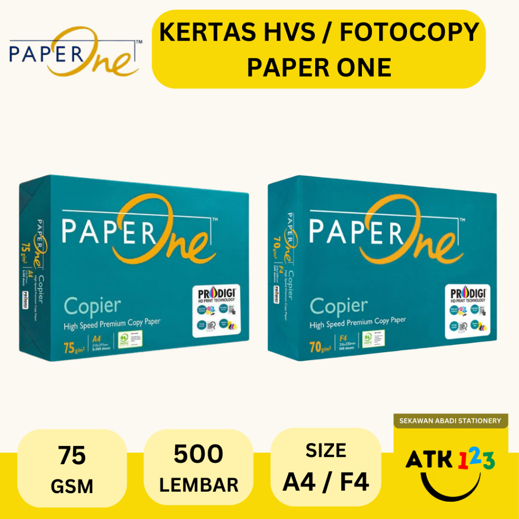 

PAPERONE Kertas HVS F4 / A4 75 gsm Merk Paper One