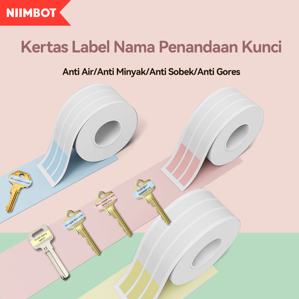 

NIIMBOT Kertas Label Putih Eksklusif M2 Anti Air Minyak Robek Tahan Panas Dingin untuk Kantor Rumah