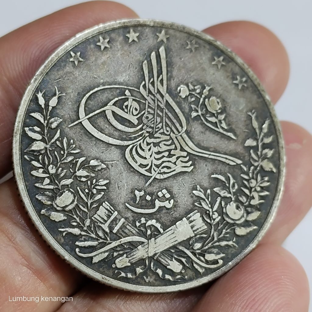 koin silver Ottoman Empire 20 Qirsh koin perak