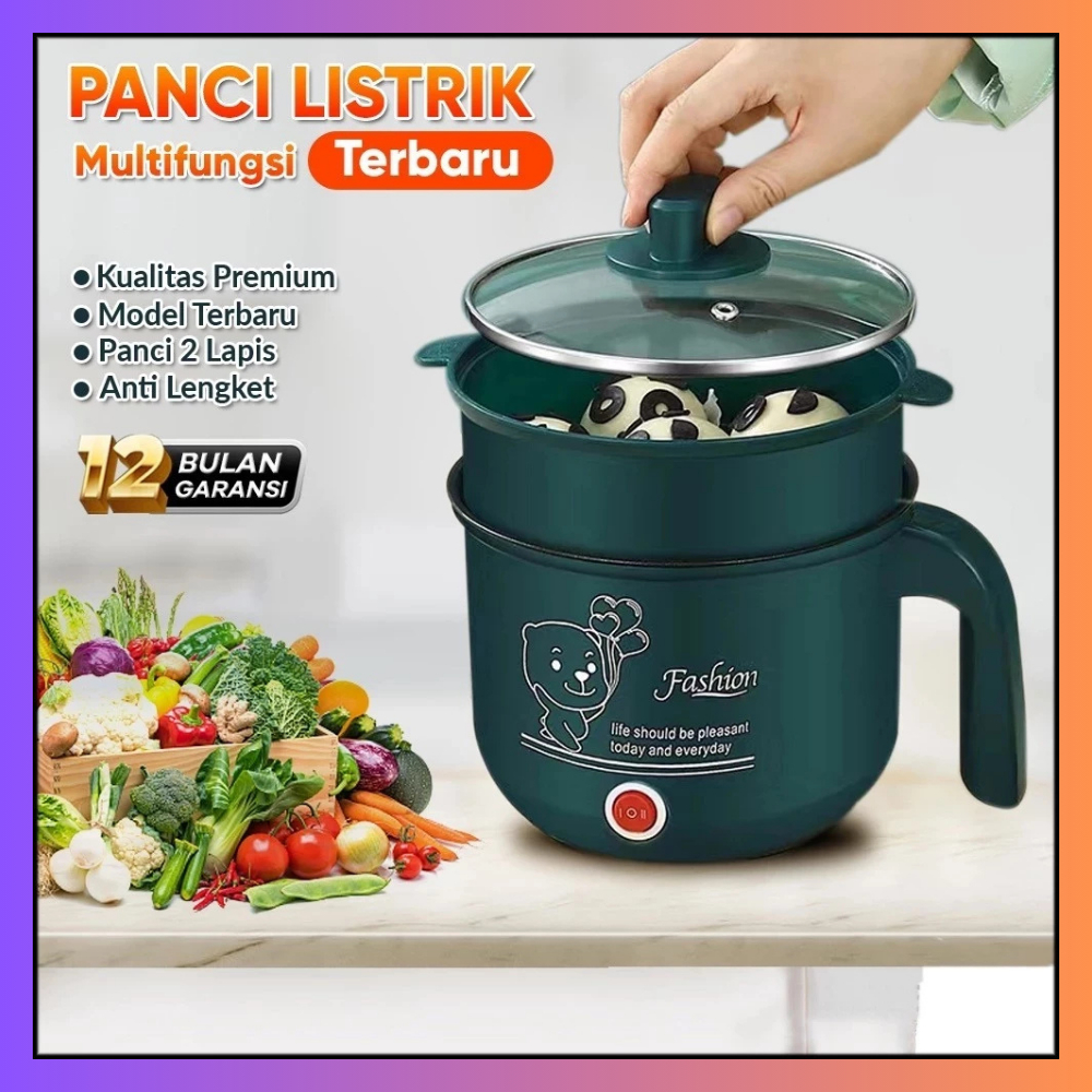 Panci Listrik Elektrik Cooker Stainless Steel Teflon Cooking Pot rice cooker mini