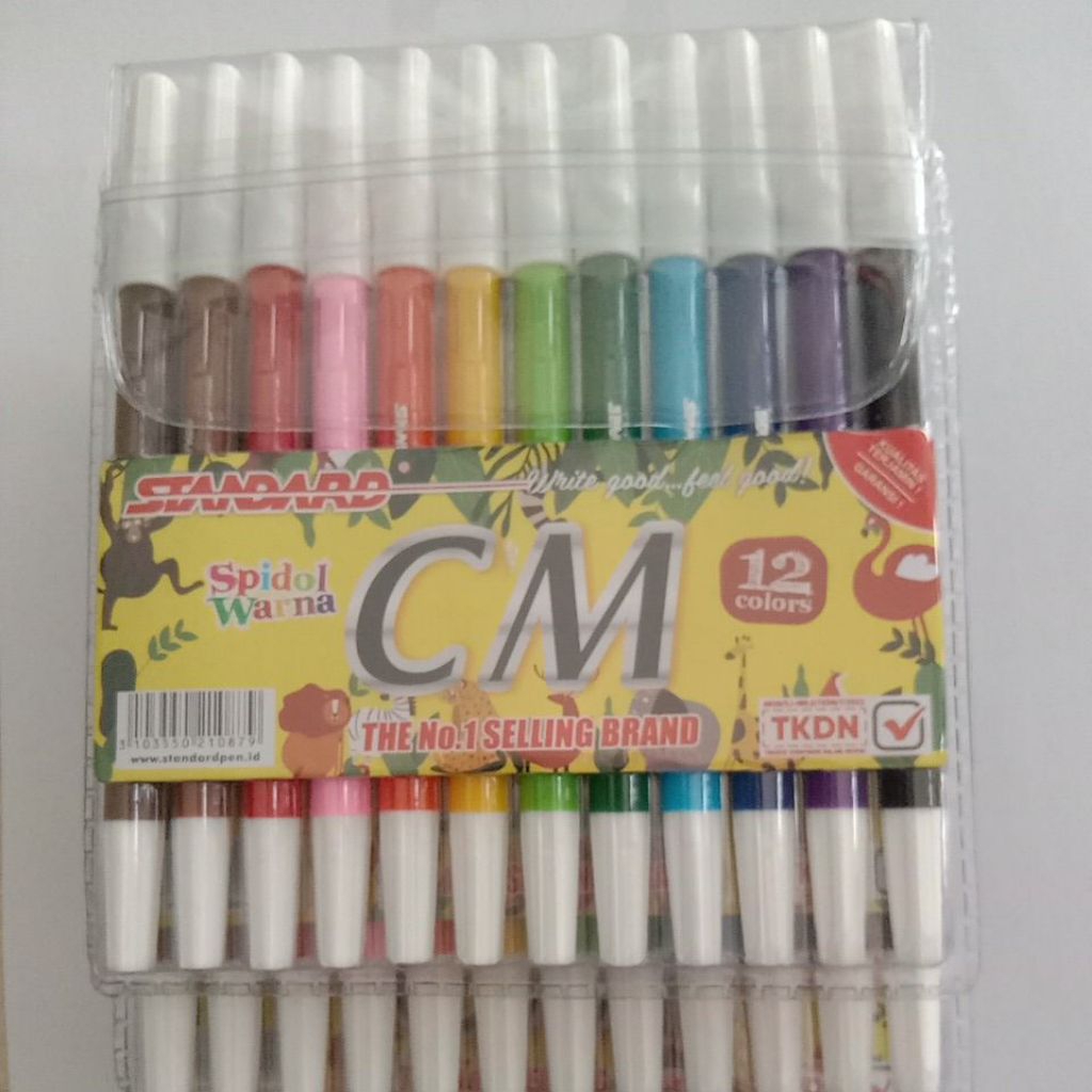 

spidol 12 warna merk standar