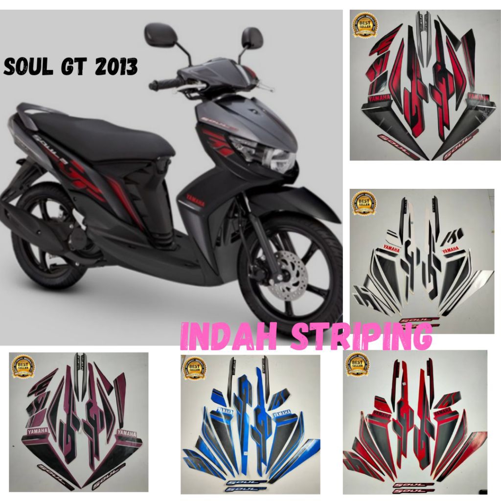 Striping stiker Lis Motor Mio Soul Gt Tahun 2013 Full Body