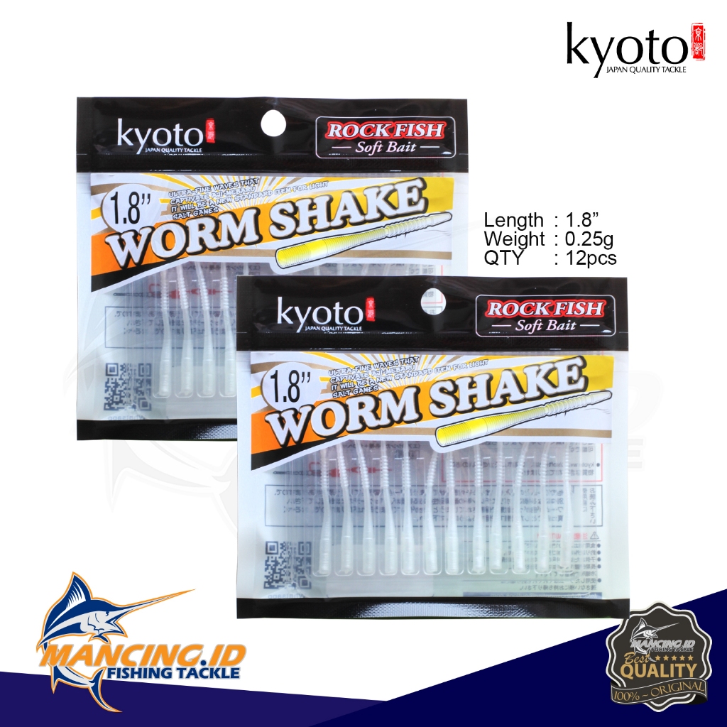 Kyoto WORM SHAKE 1.8" Soft Bait Umpan Pancing Karet Soft Lure