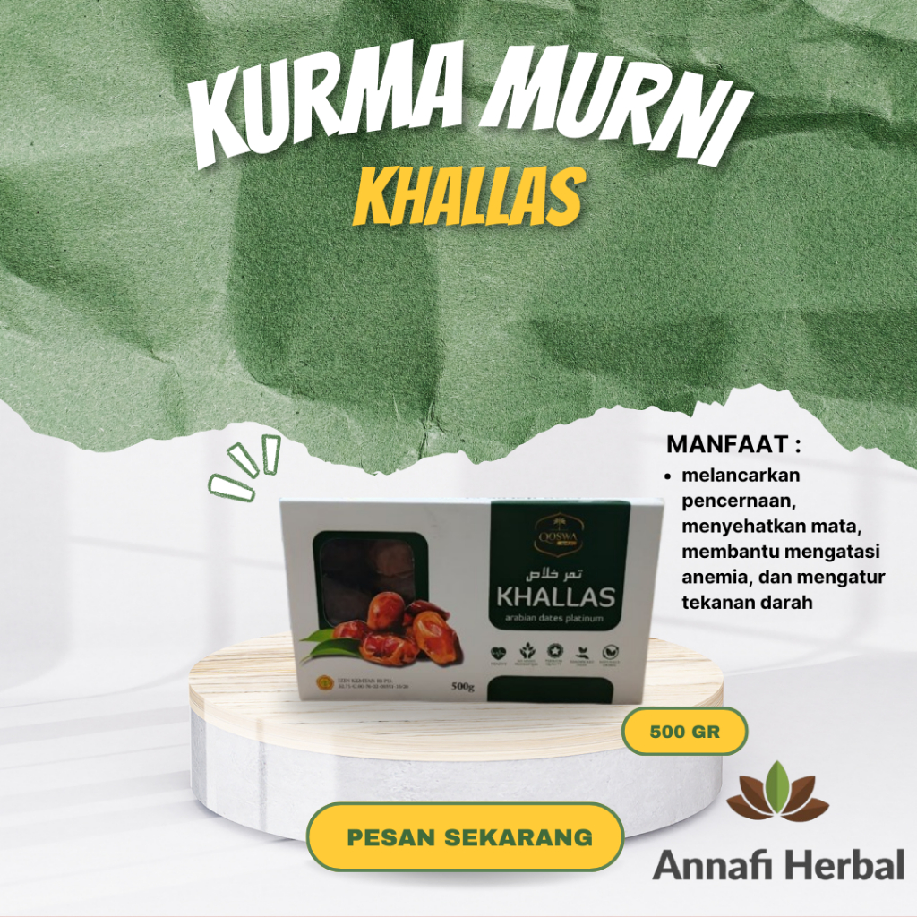 

Kurma Humaira Khalas 500gr Manis Dan Legit