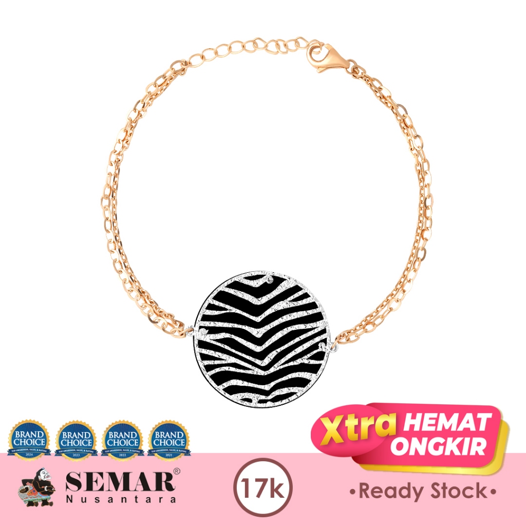 Gelang Emas Inzuka Series Rose White Gold 17K Semar Nusantara