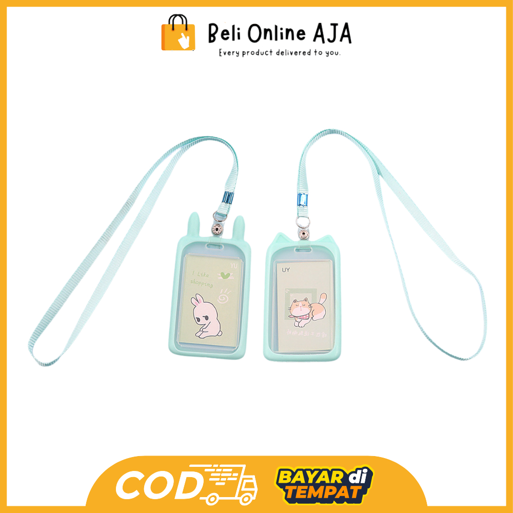 

BOA Name Tag Lanyard Gantungan Kartu Motif Kuping / Id Card Holder Akses MRT Busway E-Money Bentuk Karakter Warna Paste Y3424