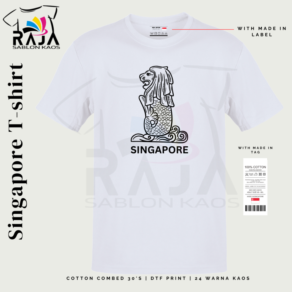 Baju Souvenir Negara Singapore  Kaos Oleh-oleh Negara Singapore Type 6