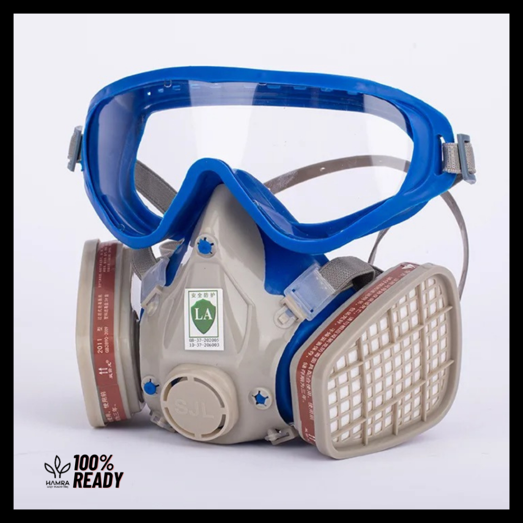 Masker Gas Respirator Full Face / Masker Anti polusi Virus Gas / Masker Gas Half Mask Respirator