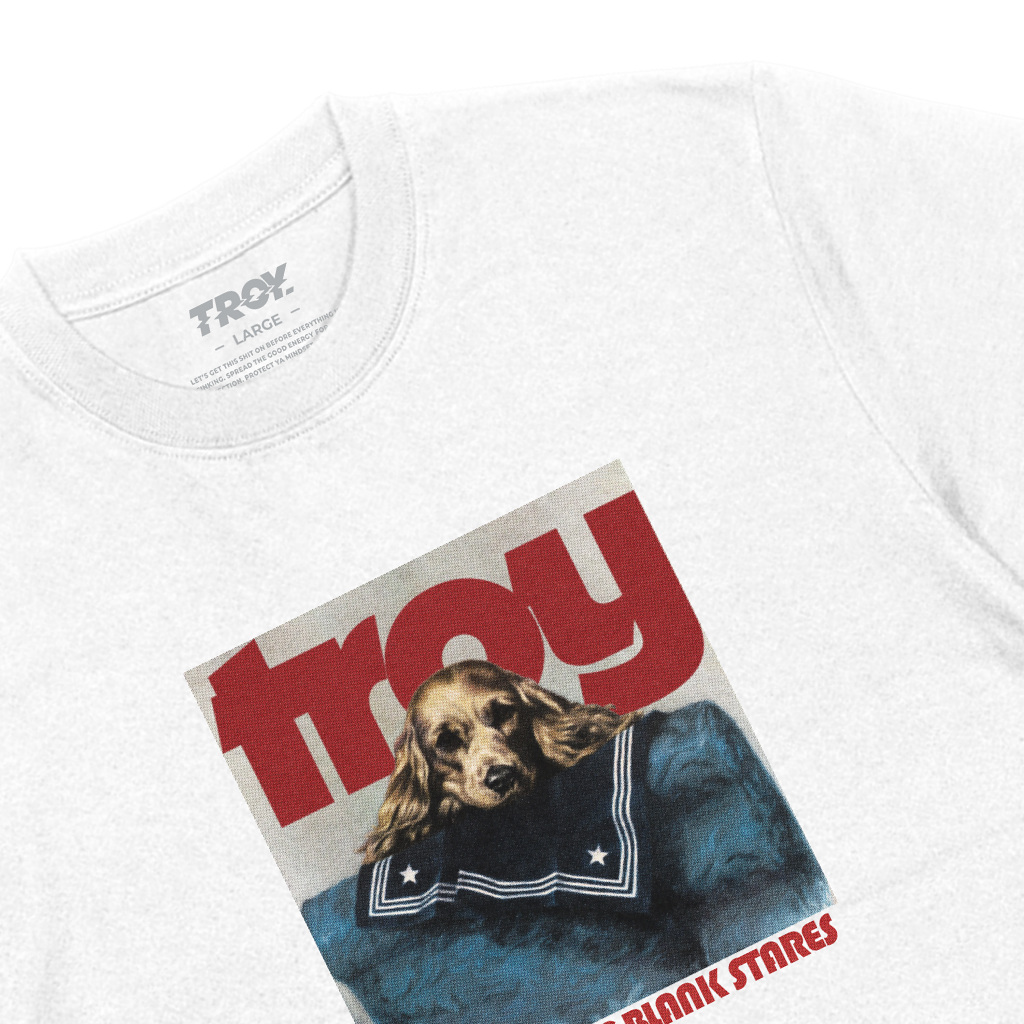 Troy Company Tshirt White Bluish Stares - Kaos Putih Lengan Pendek MT 3249