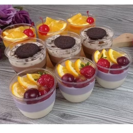 

puding buah cup mix isi 9 pc