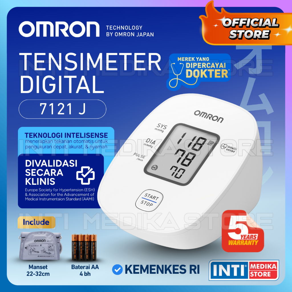 OMRON - Tensimeter Digital HEM 7121 J | Tensi Pengukur Tekanan Darah