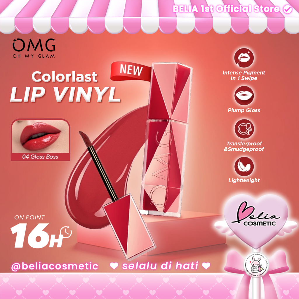 [ BELIA ] OMG OH MY GLAM Colorlast Lip Vinyl 2.5g | Transferproof Gloss Longlasting Intense Color