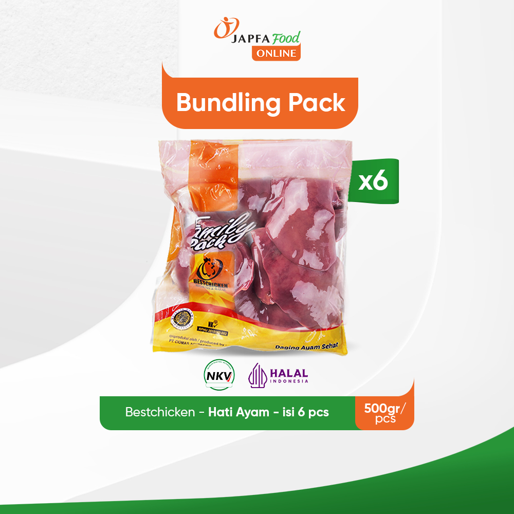 

Bestchicken Bundling Hemat Hati Ayam Bersih 500 gr - Isi 6 pack