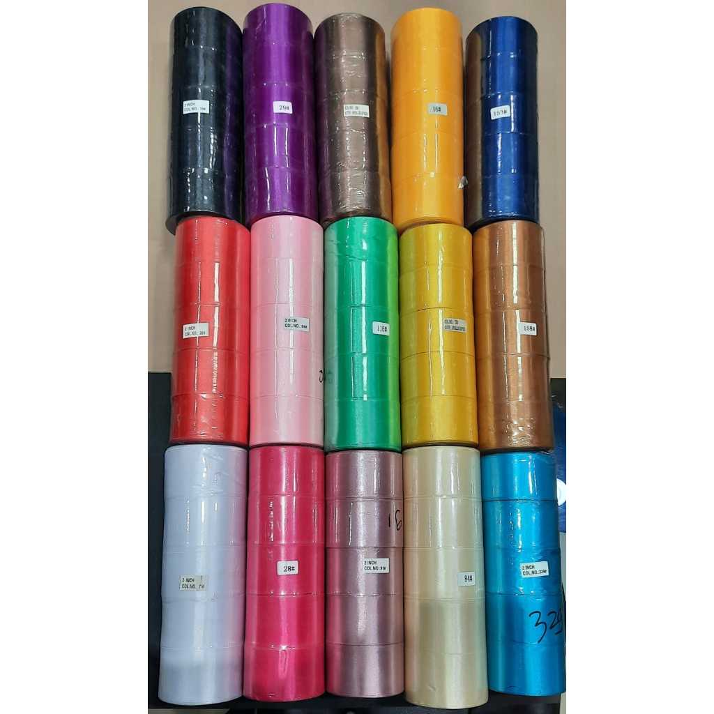 

Pita Satin 50mm atau 5cm Berbagai warna | Pita Kado | Pita satin Roll | Pita hampers | Pita Box | Pita List Baju / Pita Satin 5cm