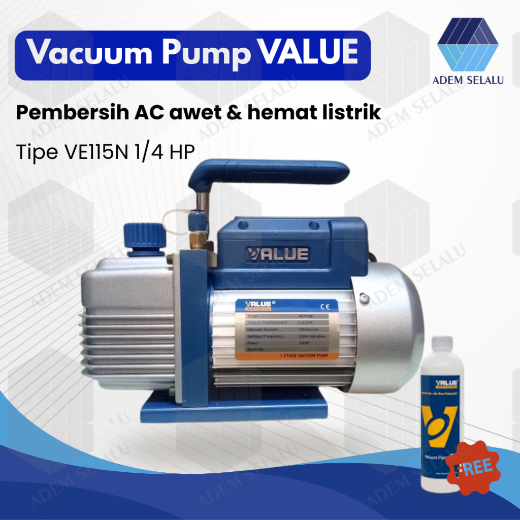 Vacuum Pump AC Value VE115N 1/4 HP | Mesin Pompa Vakum Air Conditioner