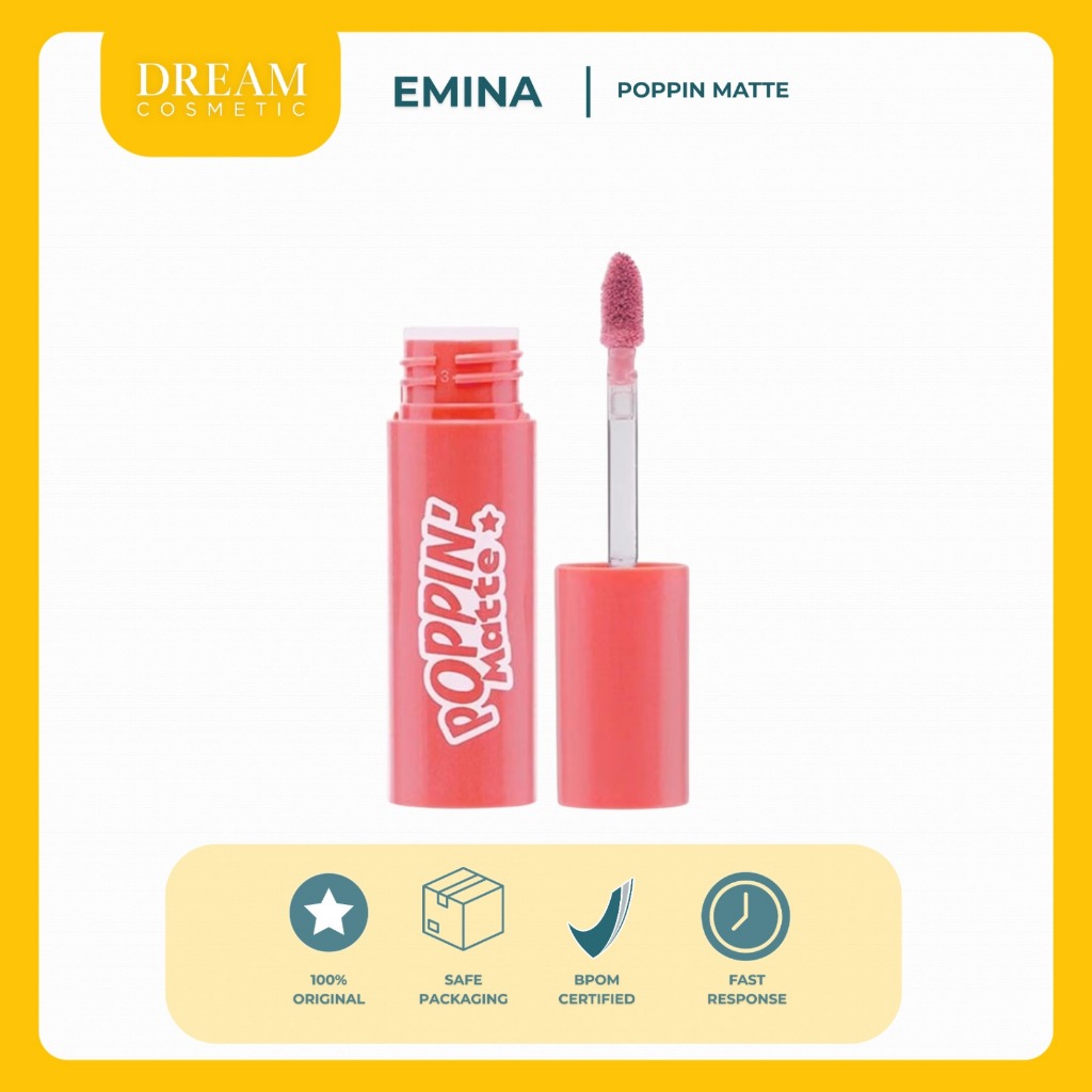 EMINA POPPIN MATTE | LIP CREAM MATTE RINGAN | LIPSTIK LONG LASTING - ORIGINAL