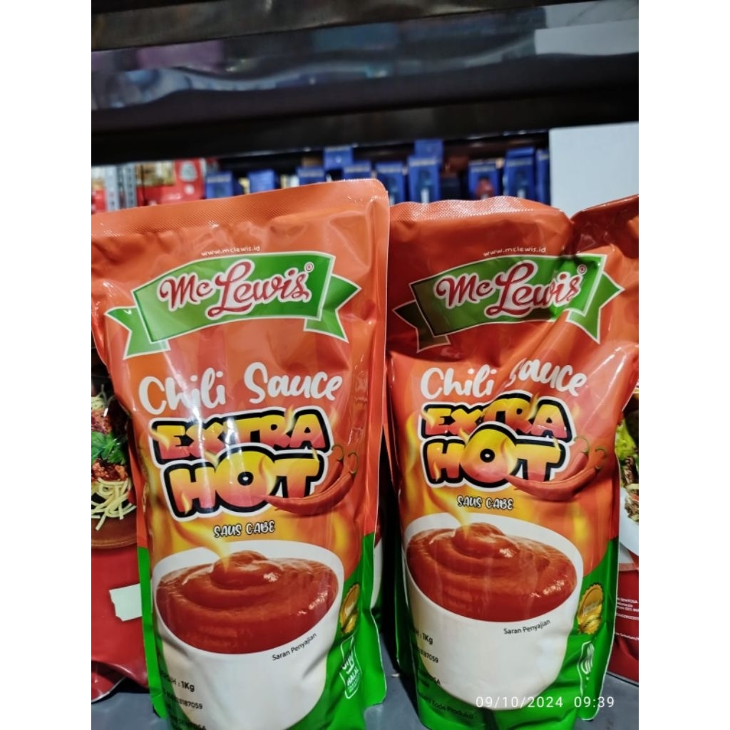 

saus Mc lewis chili sauce extra hot kemasan pouch 1kg