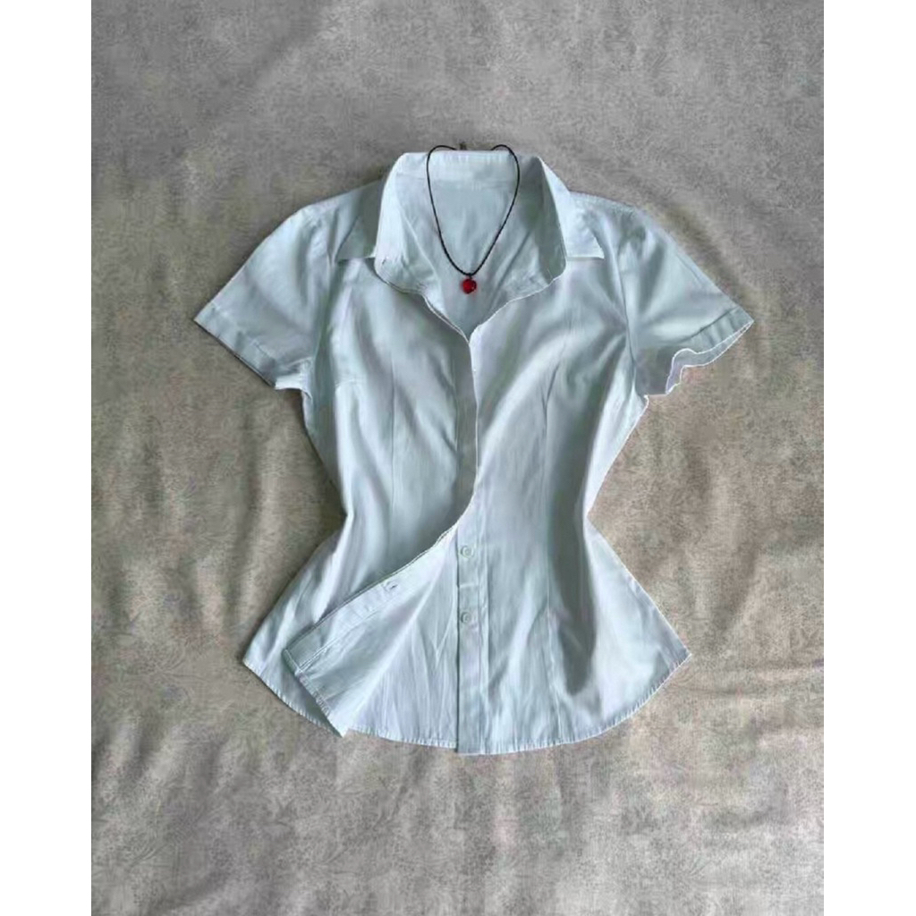 White Slim Fit Shirt - Short Sleve