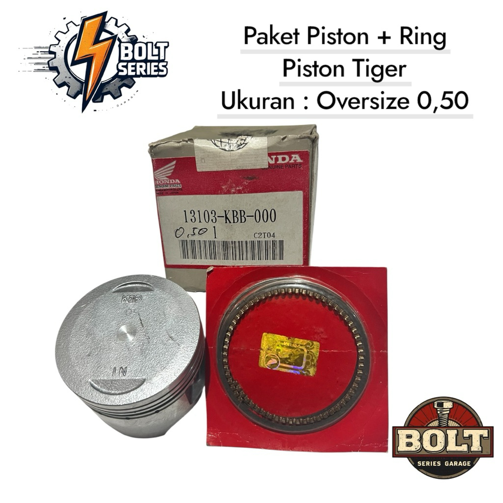 PISTON SET + RING PISTON HONDA TIGER ORIGINAL - OVERSIZE 0.50