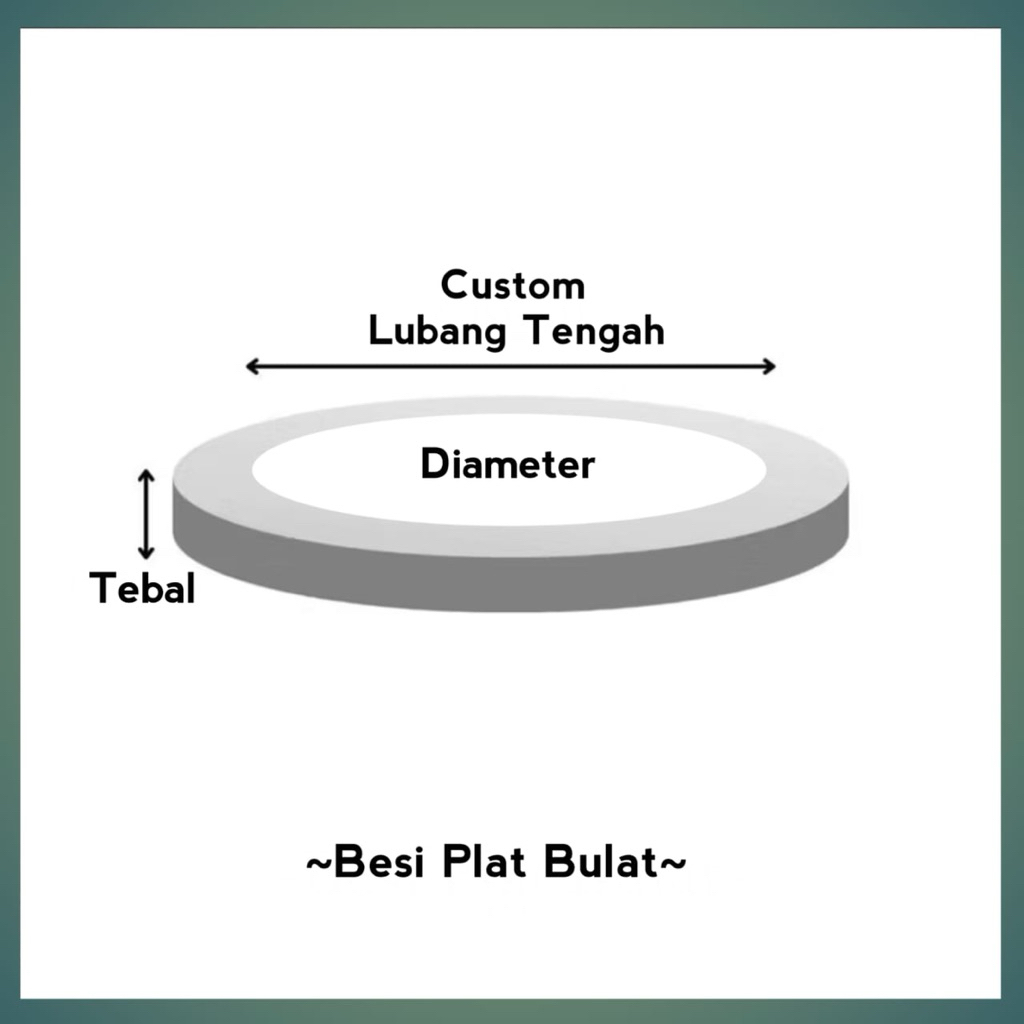 Besi Plat Bulat Tebal 15mm Diameter 100mm - 300mm Custom Lubang Tengah Sesuai Kebutuhan